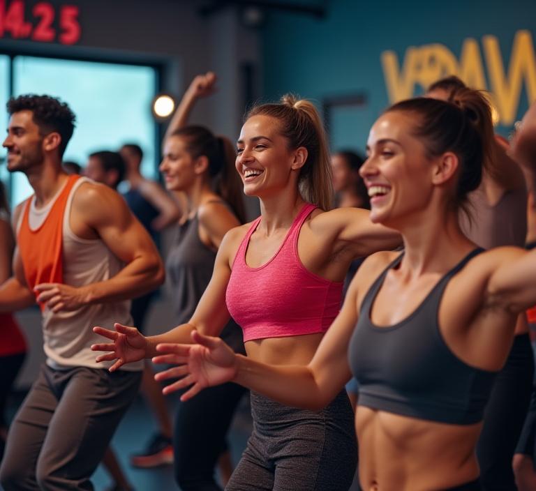 Grupo de personas en una clase de bootcamp en IronCrest Wellness Madrid