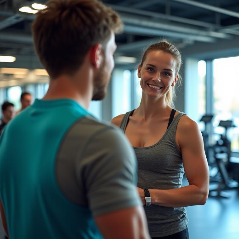 Entrenador personal en Madrid guiando a un cliente en IronCrest Wellness